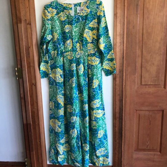 LILLY PULITZER Silk Wide Leg Romper Small 8-10 Vintage Botanical Print - Picture 4 of 17